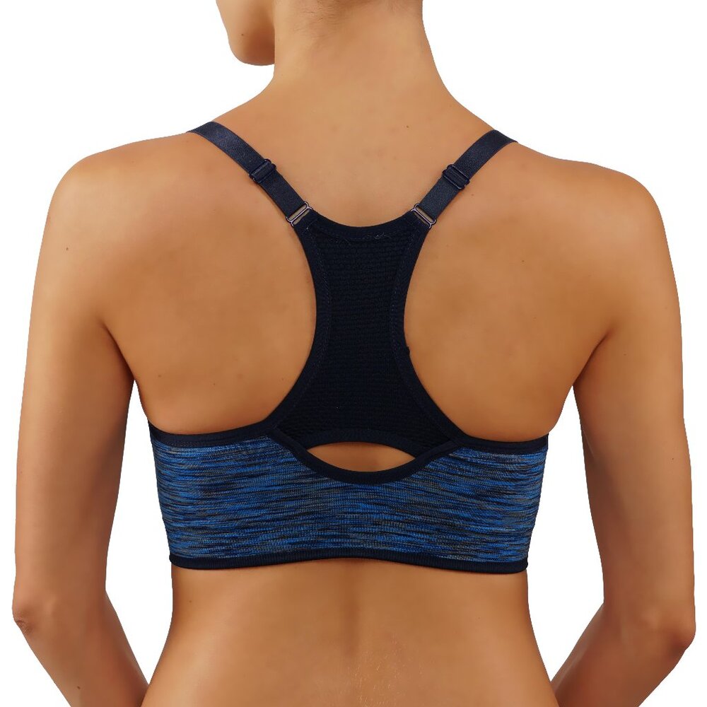Sports Bra with breathable racer back blue high support - Picture 2 of 4